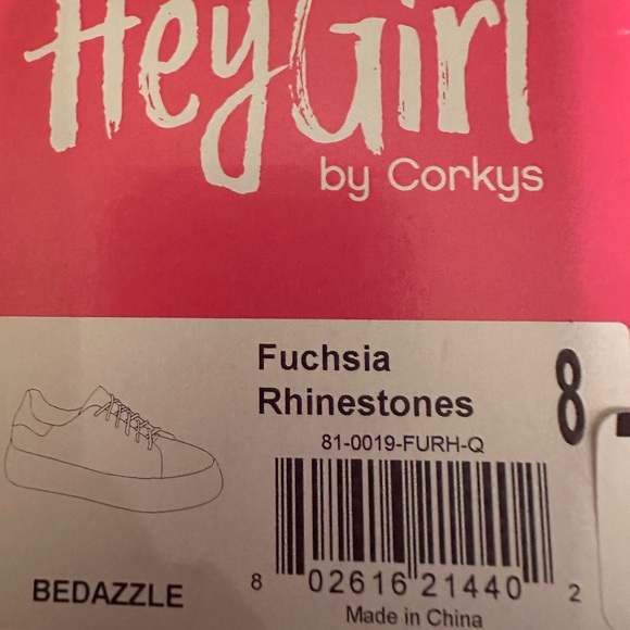 NWT Heygirl by Corkys Glittery Fuchsia Sneakers - Picture 10 of 10
